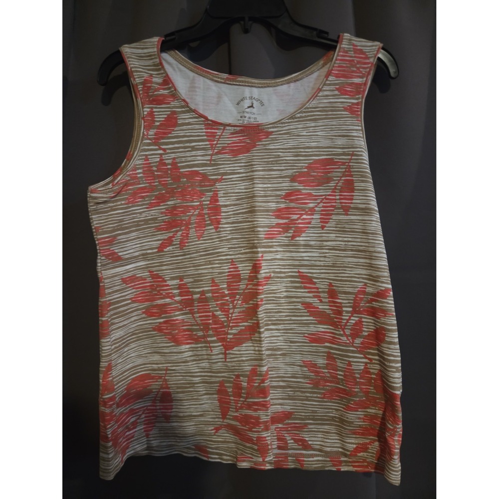 White Stag Tee Women's Tank Top M 8/10 Floral Sleeveless Stretch Casual Blouse